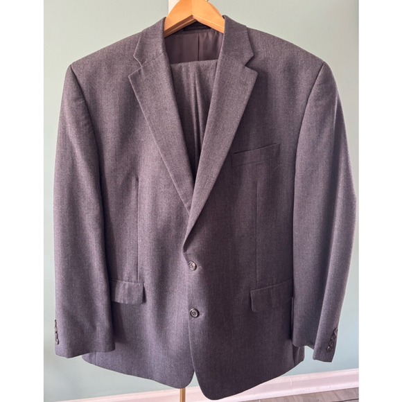 Men's Chaps Wool Suit Set Size 48L/36Wx32L or 38Wx32L Gray